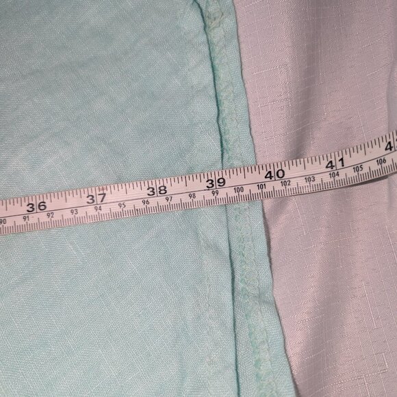 Meo Meli Italian Linen Bias Ruffle Mint Blue Dress Size M - Picture 13 of 15